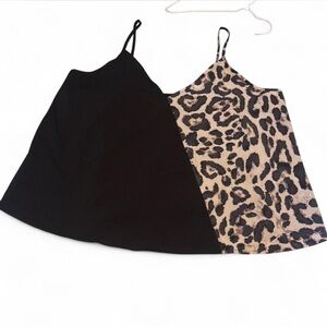 SHEIN Black and Leopard Print Camisole